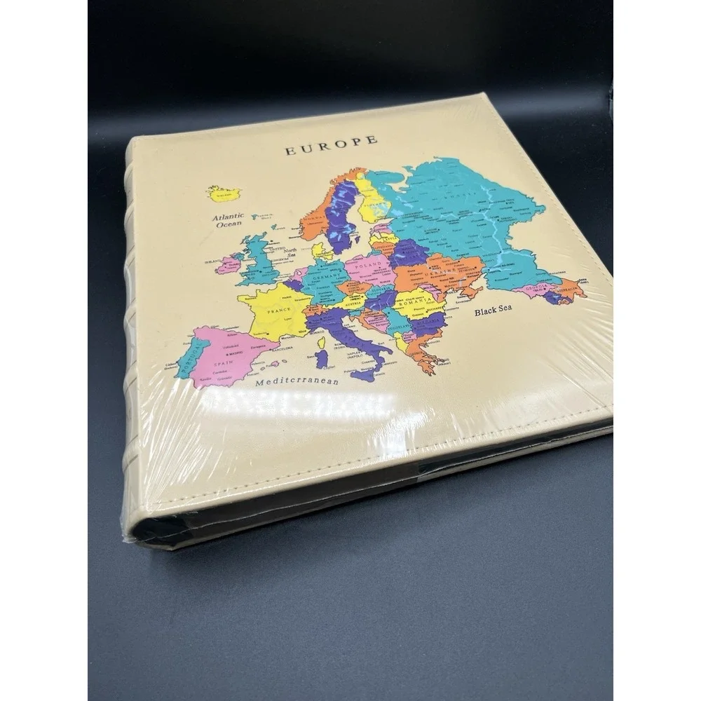 Embossed Souvenir Map of Europe Photo Album Compact 10x11